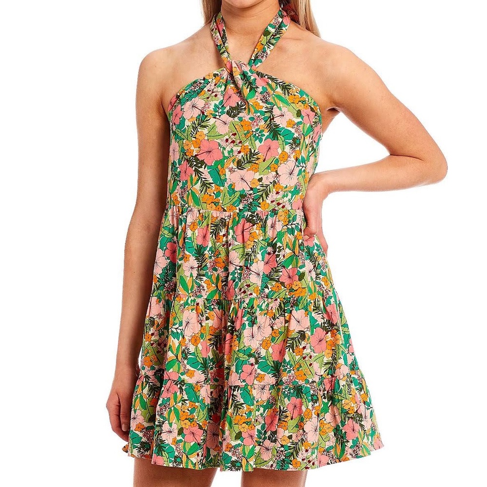 Copper Key Floral Dress